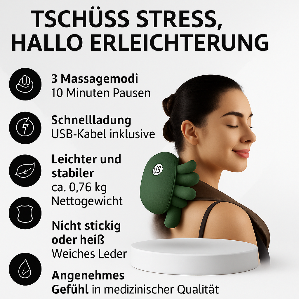 Tragbarer Nacken- und Rückenmassagegerät zur Entspannung